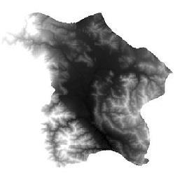 نقشه مدل رقومی ارتفاعی (DEM) شهرستان پیرانشهر (واقع در استان آذربایجان غربی)