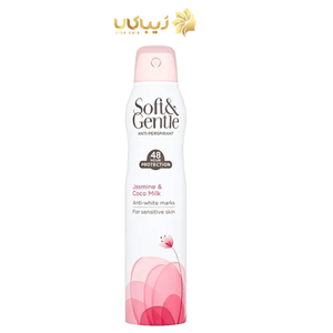 اسپری بدن ضد تعریق گل یاس و نارگیل مدل Soft  and Gentle 250 میل 