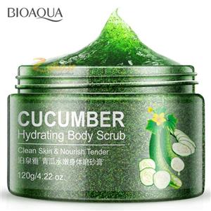 اسکراب لایه بردار پوست با عصاره خیار برند بیوآکوا Cucumber Hydrating Body Scrub Bioaqua 120g