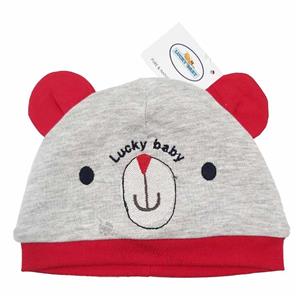 کلاه طرح خرس راه راه قرمز کد 4015 لاکی بیبی Lucky Baby