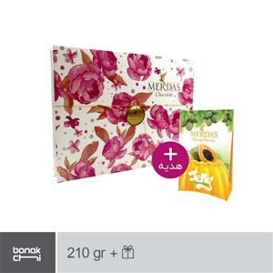 شکلات کادویی شیری و تلخ مرداس - 210 گرمی به همراه هدیه پودر ژله