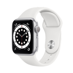 ساعت هوشمند اپل واچ سری 6 مدل 40 میلی متری با بند سفید و بدنه آلومینیومی نقره ای Apple Watch Series 6 40mm Silver Aluminum Case with White Sport Band
