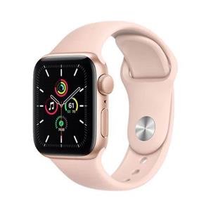 ساعت هوشمند اپل واچ سری SE مدل 40 میلی متری با بند صورتی و بدنه آلومینیومی طلایی Apple Watch Series SE 40mm gold Aluminum with Case pink Sport Band