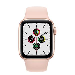 ساعت هوشمند اپل واچ سری SE مدل 40 میلی متری با بند صورتی و بدنه آلومینیومی طلایی Apple Watch Series SE 40mm gold Aluminum with Case pink Sport Band