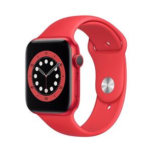 ساعت هوشمند اپل واچ سری 6 مدل 44 میلی متری با بند قرمز و بدنه آلومینیومی قرمز Apple Watch Series 6 44mm red Aluminum with Case red Sport Band