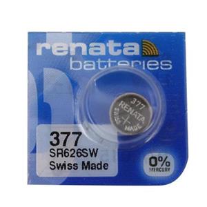باتری ساعت اکسید نقره 377 مدل SR626SW ظرفیت 24mAh ولتاژ 1.55v ساخت سوئیس رناتا