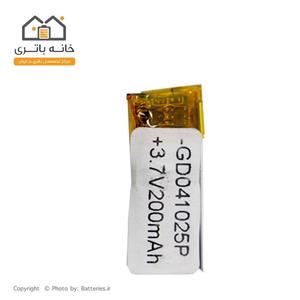 باتری لیتیوم پلیمر شارژی 3.7 ولت 200 میلی آمپر سایز 041025 مدل GD041025P