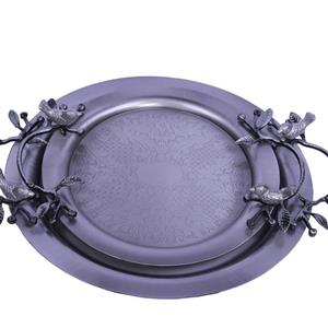 سینی پیوتر گرد سالی نو طرح گنجشک