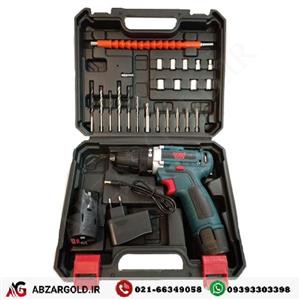 دریل پیچگوشتی شارژی دو باتری 12 ولت باس