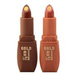 ست ۲ تایی رژ جامد دو رنگ مغز طلایی تایلامی کد ۵ (Tailaimei Gold Sequins Lipstick Waterproof Long Lasting Code 05)