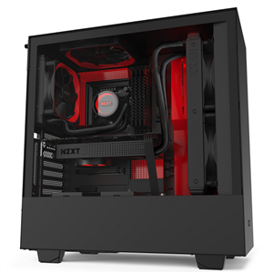 NZXT H510i Mid-Tower With HUE 2 RGB Lighting And Fan Control – Matte Black Red