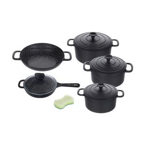 سرویس قابلمه چدن نالینو (۹ پارچه) مدل Dio Nalino Cast Iron Cookware 9 Pcs Set Model 