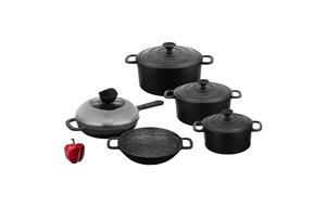 سرویس قابلمه چدن نالینو (۹ پارچه) مدل Dio Nalino Cast Iron Cookware 9 Pcs Set Model 