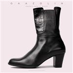 بوت پاشنه دار پاپی گازولین مشکی - GAAZOLIN Poppy Ankle Boots BLK