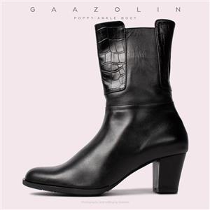 بوت پاشنه دار پاپی گازولین مشکی - GAAZOLIN Poppy Ankle Boots BLK