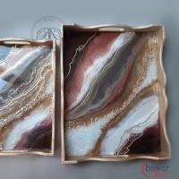 سینی چوب و رزین طرح ژعود