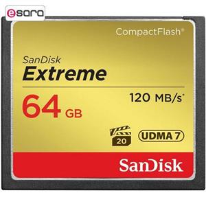 کارت حافظه CompactFlash سن دیسک مدل Extreme سرعت 800X 120MBps ظرفیت 64 گیگابایت