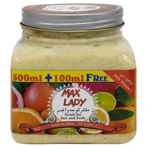 اسکراب صورت و بدن مکس لیدی مدل ویتامین Vitamin C Max Lady حجم 300 میل Scrub Face And Body 