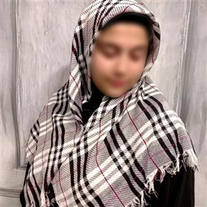 روسری چهارخونه لمه دار