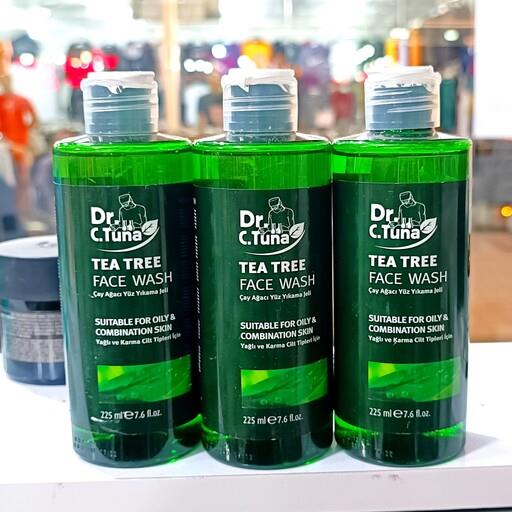 ژل شستشوی صورت فارماسی دکتر سی تونا عصاره درخت چای مناسب پوست چرب و آکنه ای  225میل