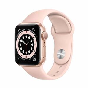 ساعت هوشمند اپل واچ سری 6 مدل 40 میلی متری با بند صورتی و بدنه آلومینیومی طلایی Apple Watch Series 6 40mm gold Aluminum with Case pink Sport Band