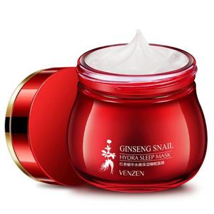 ماسک مرطوب کننده شب عصاره جینسینگ و حلزون برند ونزن Ginseng and Snail Mask Venzen Venzen Snail sleeping Mask And Ginseng