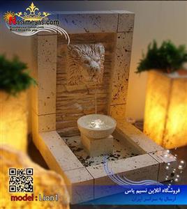 آبنما پیش ساخته شیر تکی با باکس مربع