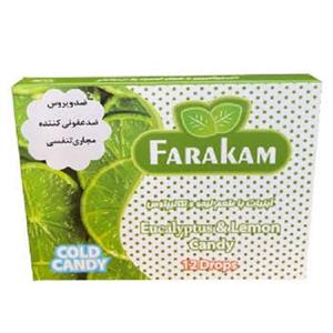 ابنبات طعم لیمو اکالیپتوس فراکام 12 عددی؛ Farakam Eucalyptus Lemon Cold Candy Drops 