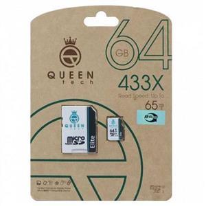 کارت حافظه QUEEN TECH 64G کلاس 10 سرعت 85MB/s همراه با آداپتور 