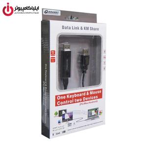 کابل لینک USB 2.0 برد دار با قابلیت انتقال داده و اشتراک گذاری 2 متر فرانت Faranet USB2.0 DATA Link+KM Share Cable 2m