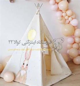 چادر بازی دخترانه طرح خرگوش صورتی 110*110*145