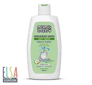 شامپو سر و بدن نوزاد ماما بیبی Mama Baby مدل Soft Wash حجم 200 میلی‌لیتر Mama Baby Hair And Body Wash Shampoo For Baby 200ml