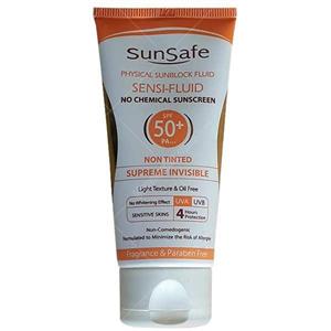 فلوئید ضد آفتاب فیزیکال برای پوست های حساس SPF50 سان سیف 50 میل 