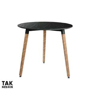 میز عسلی گرد با پایه راش نگین مدل MAZ-124