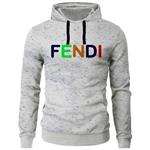 هودی مردانه طرح FENDI کد MR16 رنگ طوسی روشن