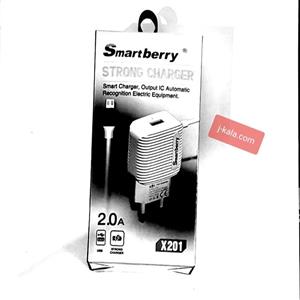 شارژر دیواری SMARTBERRY مدل X201به همراه کابل MICRO  به طول ۱متر