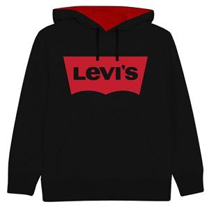 هودی پسرانه طرح Levis کد MR06 رنگ مشکی کلاه قرمز