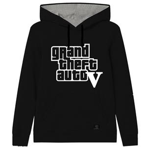 هودی پسرانه 27 طرح GTA کد MR05 رنگ مشکی کلاه ملانژ 