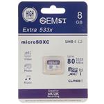 کارت حافظه microSDXC جم اس تی مدل Extra 533x کلاس 10 استاندارد UHS-I سرعت 80MBps ظرفیت 8 گیگابایت 