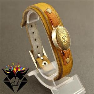 دستبند حدید طلایی حکاکی زیارت عاشورا کدD1460 