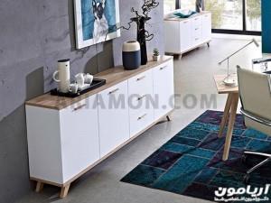 میز کنسول کشو دار ساده سفید CN153