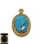 مدال فیروزه نیشابور و الماس اصل زنانه طرح تابان – کد ۳۰۰۳