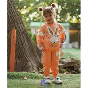 ست بلوز شلوار دخترانه طرح خرگوش رنگ نارنجی