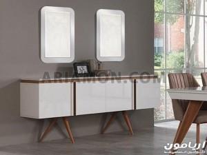 آینه کنسول چوبی سفید CN165