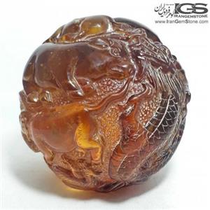 سنگ کهربا حکاکی شده قدیمی Amber 12697