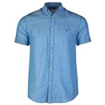 پیراهن مردانه لینن آبی فیروزه ای  1746300242