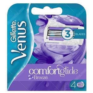 تیغ یدک 4 عددی ژیلت ونوس مدل کامفورت گلاید بریز gillette venus comfortglide breeze razor cartridges 4 pcs