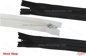 زیپ۵۰سانت اتومات شماره3سفیدیامشکی (۱۰بسته ۱۰۰ عددی)