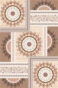 فرش طرح خورشید کرم کلکسیون ماهور 500 شانه 0.5*0.8