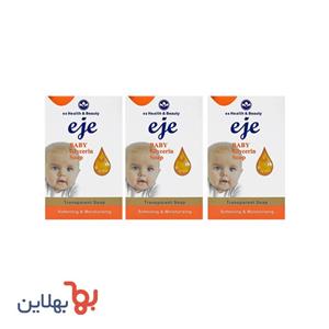صابون بچه اژه مدل گلیسیرینه  وزن 100 گرم مجموعه 3 عددی